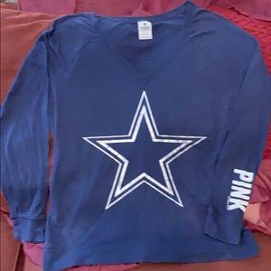 VS NFL PINK Dallas Cowboys V-neck long sleeve